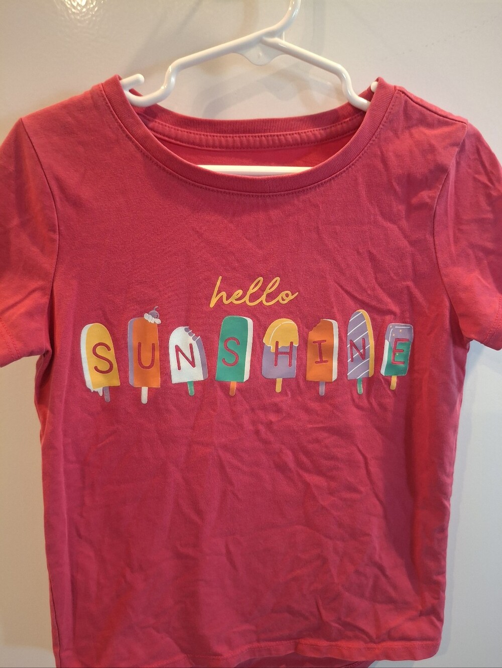 Girls Pink 'Hello Sunshine' Popsicle Graphic Tee